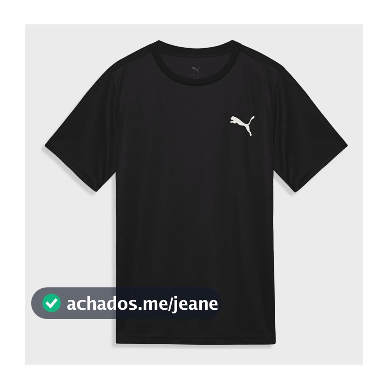 Camiseta Ess Small Puma Logo Poly Tee Masculina Puma Preto M