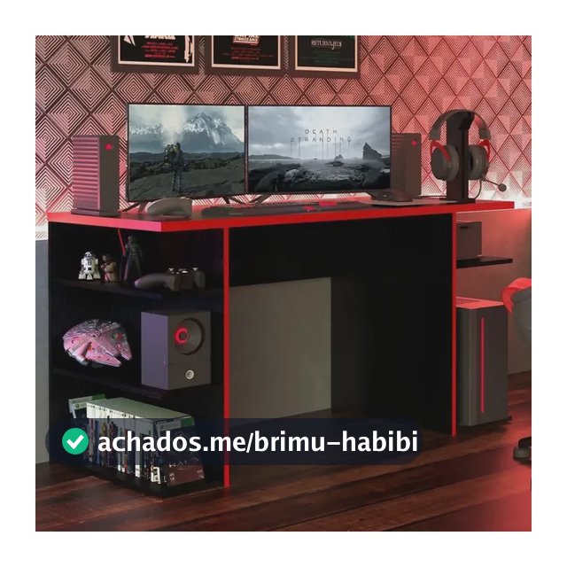 Mesa Para Computador Gamer Madesa 9409 - Preto/vermelho Preto