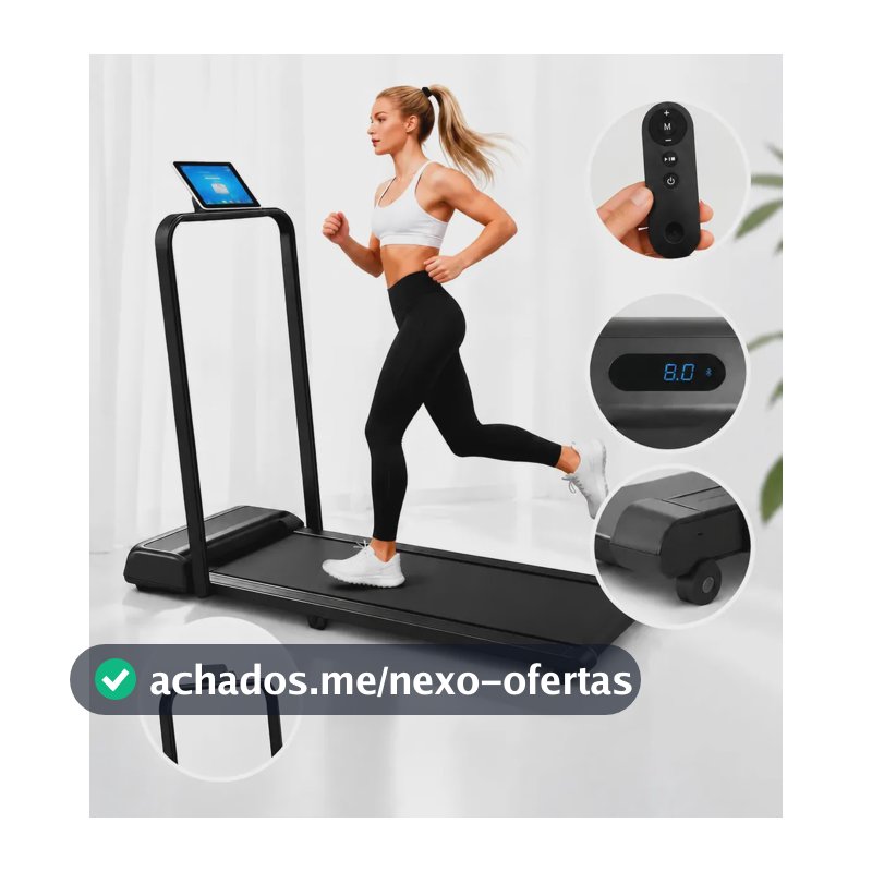 Esteira Elétrica Caminhada em Casa Dobrável Compacta 6km/h com Display LED e Controle Remoto Residencial