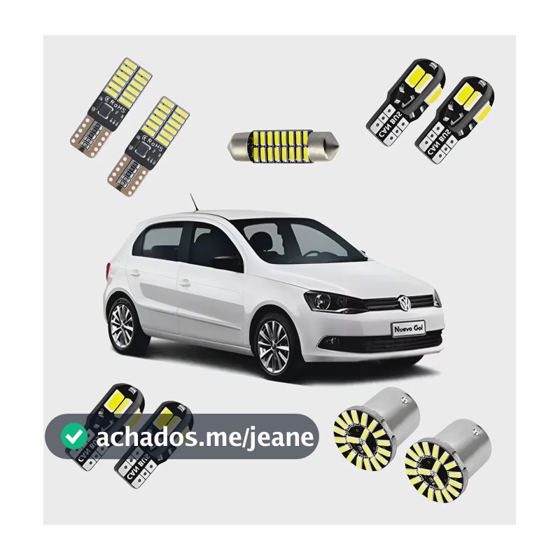 Kit Lampadas Led Premium Gol Voyage G4 G5 G6 G7 Teto Placa Gol Voyage Branco