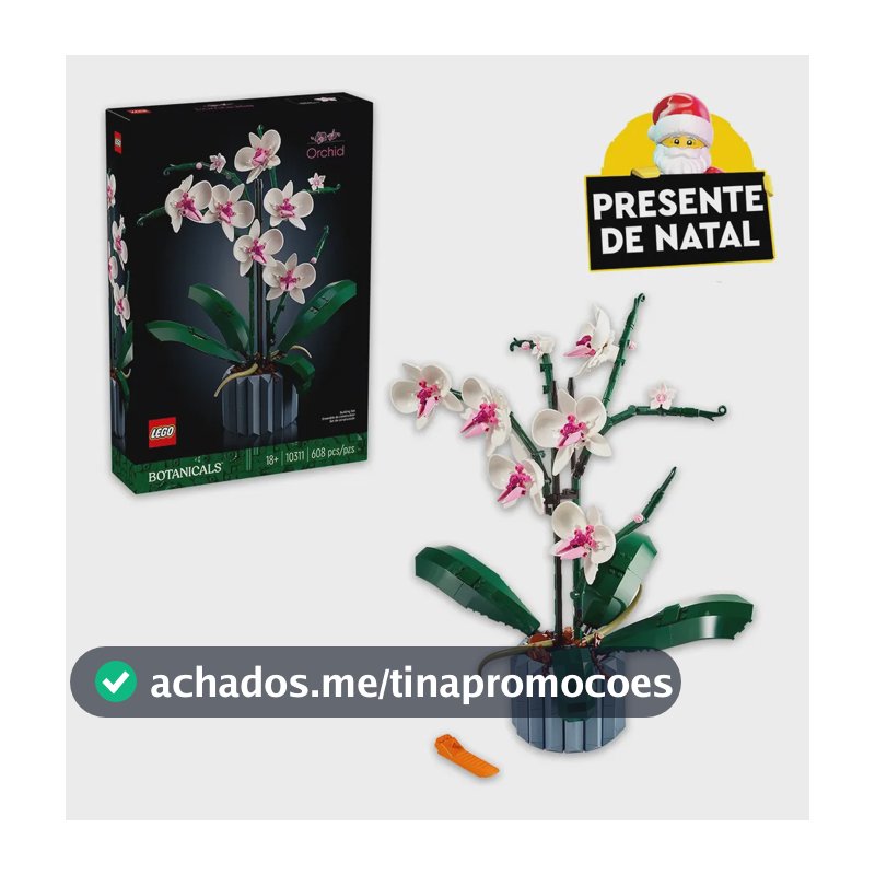 LEGO Botanicals Orquídea 10311; Kit de construção de planta decorativa; Decoração para casa; Coleção Botanicals; Presente de Natal; 18+