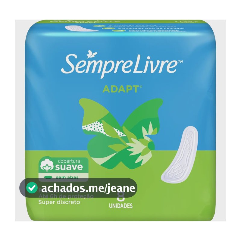 Absorvente Externo Sempre Livre Adapt Sem Abas Suave, 8un