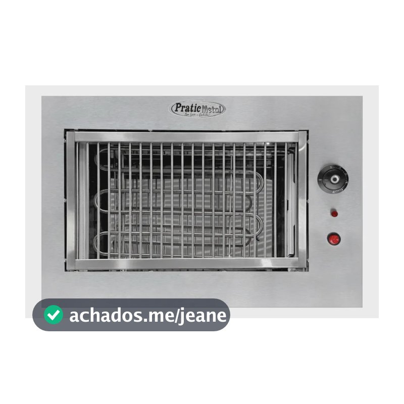 Churrasqueira Embutir Com Grelha Inox Sem Fumaça Elétrica