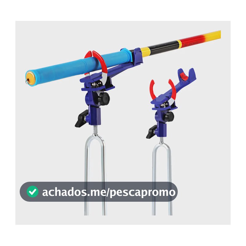 Suporte De Vara De Pesca De Metal Com Travamento Automático Azul