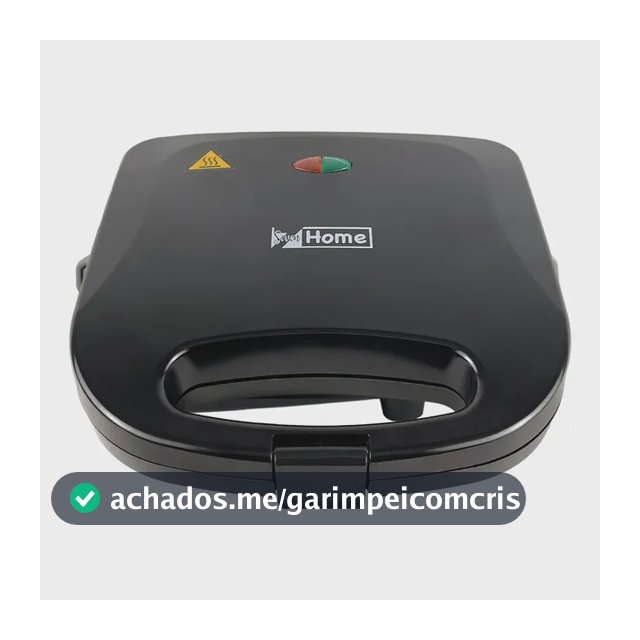 Sanduicheira Grill Antiaderente Preta 750W SAN004 - Seven Home
