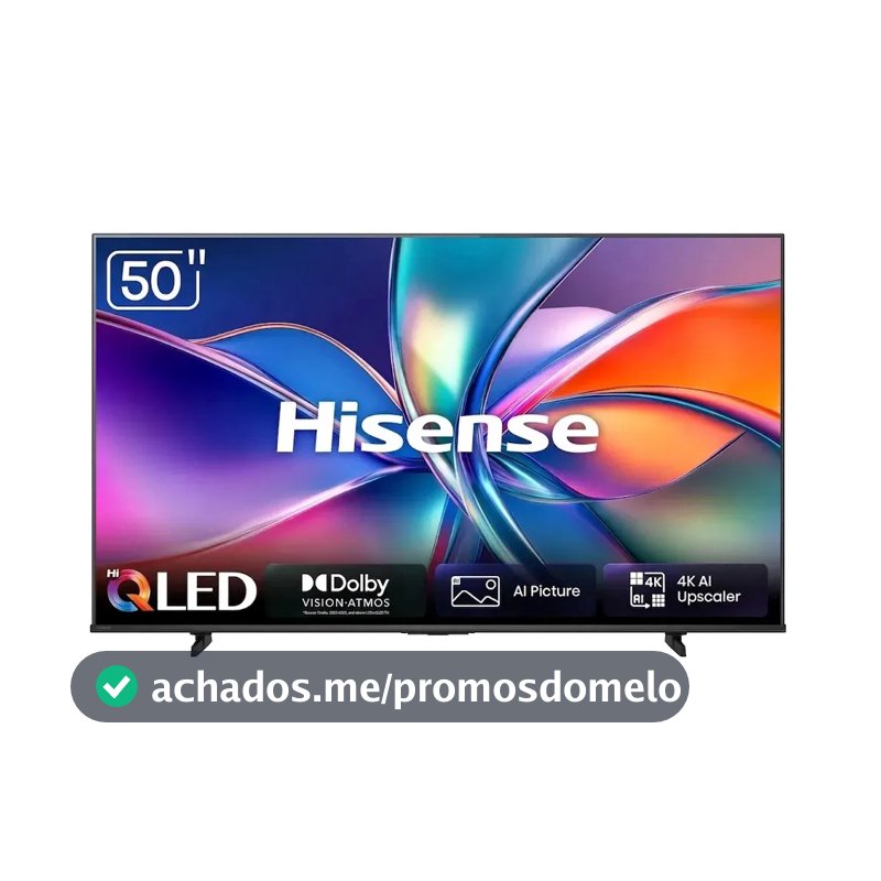 Smart TV Hisense HI-QLED 4K 50" polegadas com Processador AI, Dolby Vision Atmos e Compatibilidade Alexa - 50Q6QVV