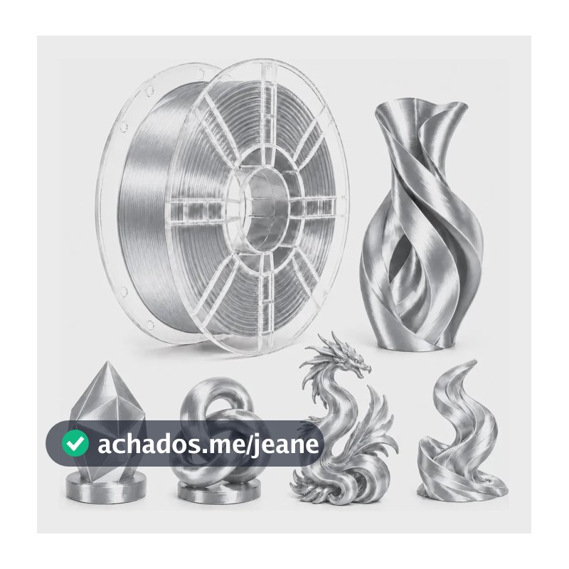 Filamento Pla Silk Sol3d 1kg 1,75mm Brilho Sedoso 3d Prata