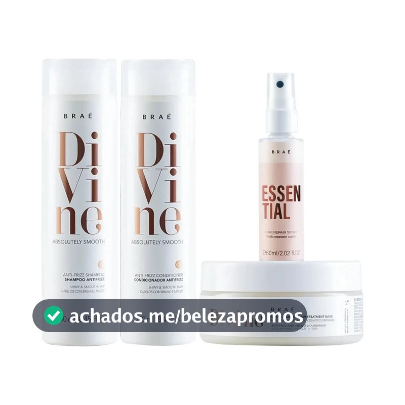 Divine Shampoo + Condicionador + Másc + Mini Essential 200 g- Braé