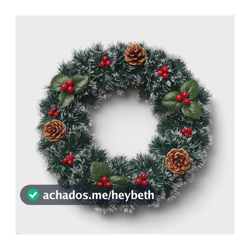Guirlanda De Natal Decoração Porta Grande 30 Cm Enfeite Luxo Nevada Com Pinhas