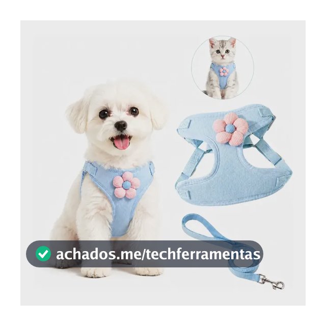 Coleira Peitoral Ajustavel Para Cachorro Tamanho + Guia P/m