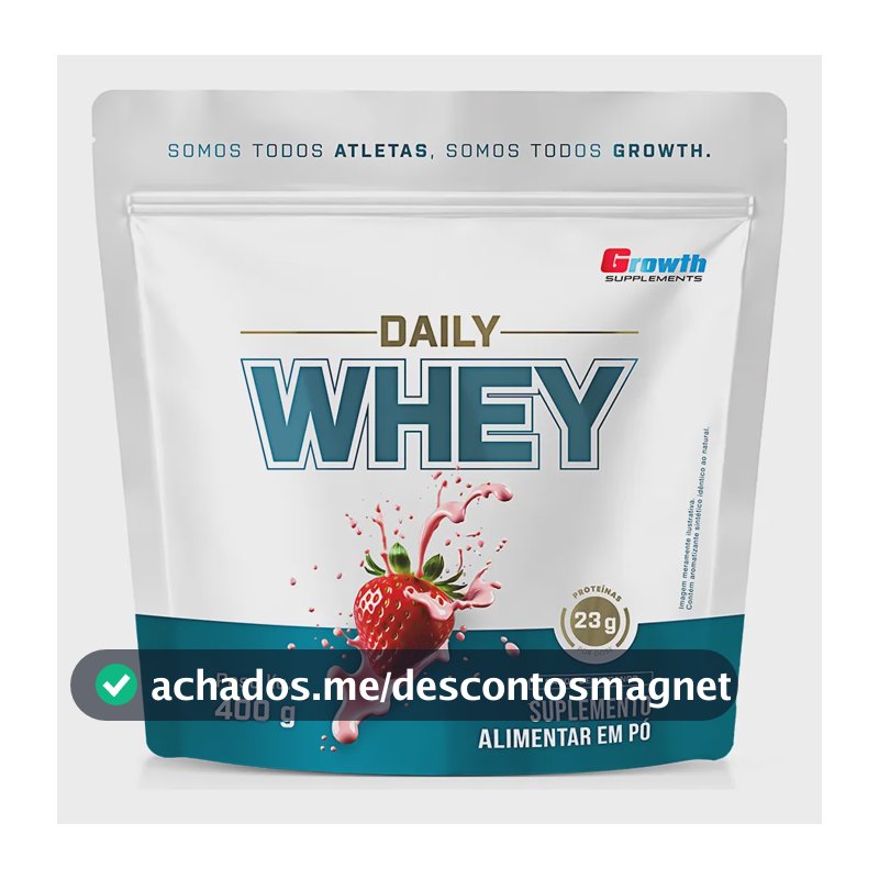 Daily Whey Protein 400g Growth Supplements Morango