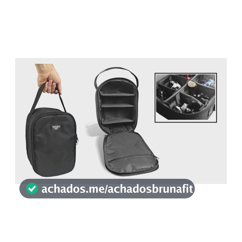 Bolsa Maleta Porta Carretilha Teisen com 4 Divisórias para Pesca Preta