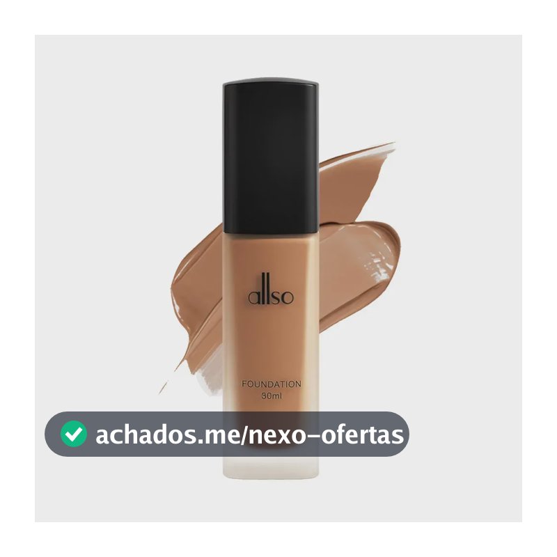 Base Líquida Matte Facial Allso Shea Infusion Alta Cobertura Longa Duração Sem Cravar Sem Oleosidade Toque Aveludado Acabamento Natural Sem Poros Pele Macia Respira Long Lasting High Coverage 30ml