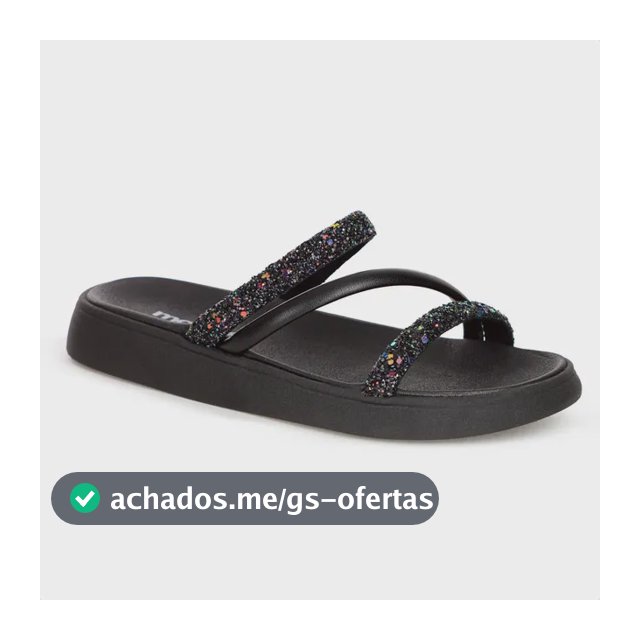 Sandalia Papete Moleca Feminina Tiras Strass Macia Original
