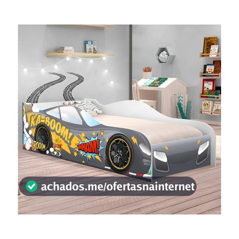 Cama Carro Vrooom Chumbo Solteiro