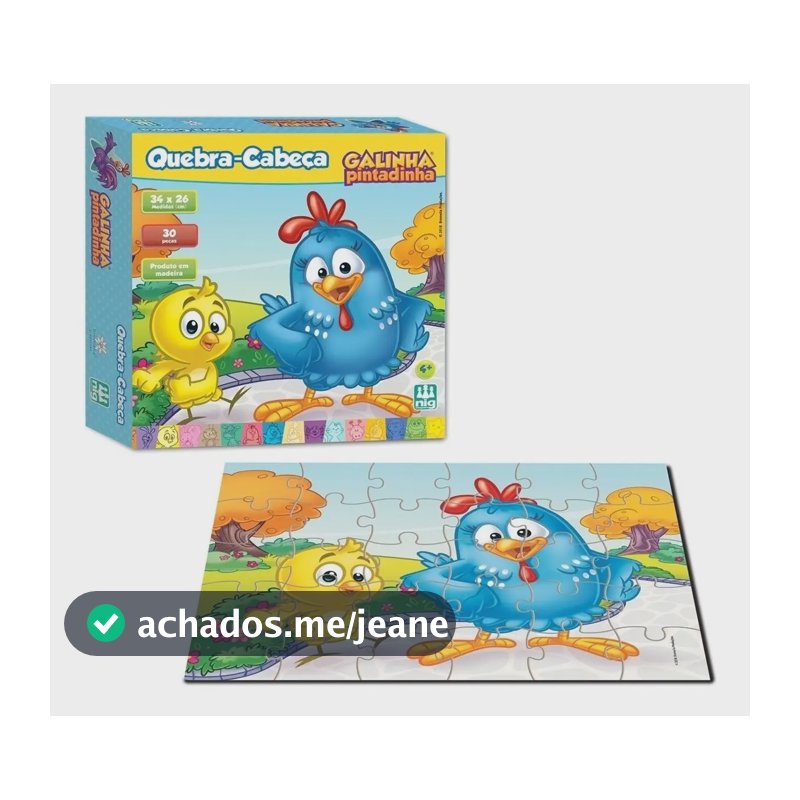 Quebra-cabeça NIG Brinquedos Galinha Pintadinha 30 peças Infantil Madeira