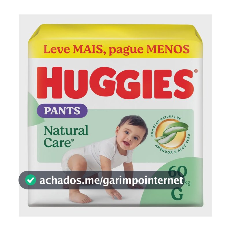 Huggies Natural Care Grande (G) Fralda Premium Roupinha Natural