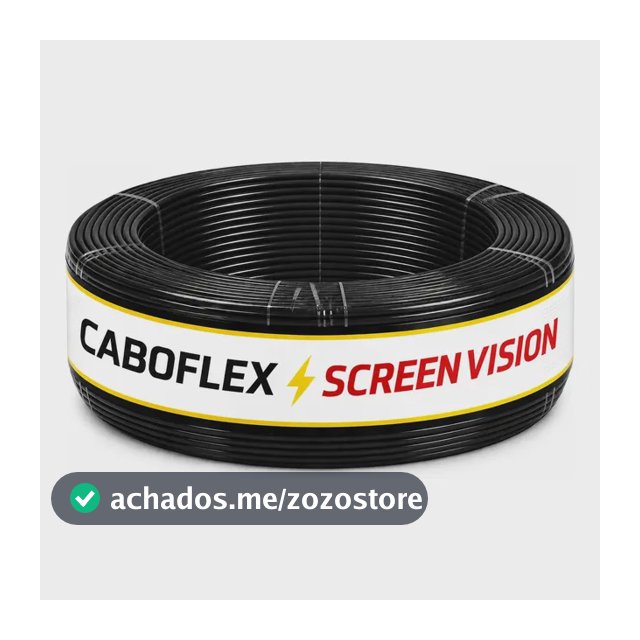 Fio 10mm Cabo Flexível Rolo Com 100 metros Elétrico 750v Cor Preto Marca Screen Vision