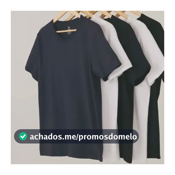 Kit 5 Camisetas Básica Hering Algodão Masculina Original