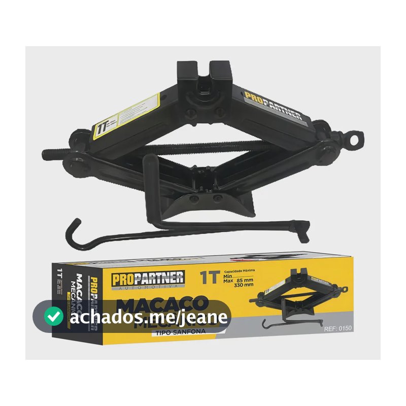 Macaco Sanfona Mecânico Universal Propartner 1t Com Cabo Alongado