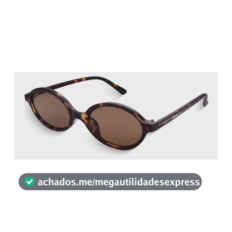 Óculos de Sol Saint Germain Siena Oval Tartaruga para Mulher com Lente Marrom e Proteção UV400