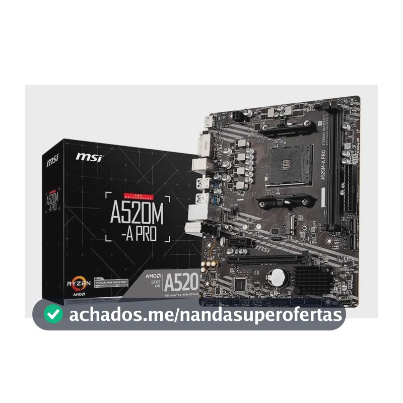 Placa-mãe Msi A520m-a Pro Am4 Matx Ddr4 Preto