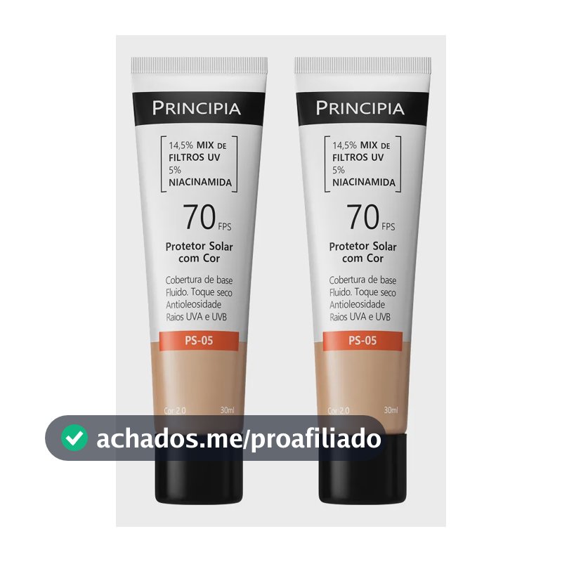 Principia Kit C/2 Protetor Solar Facial Fps70 Cor 2.0