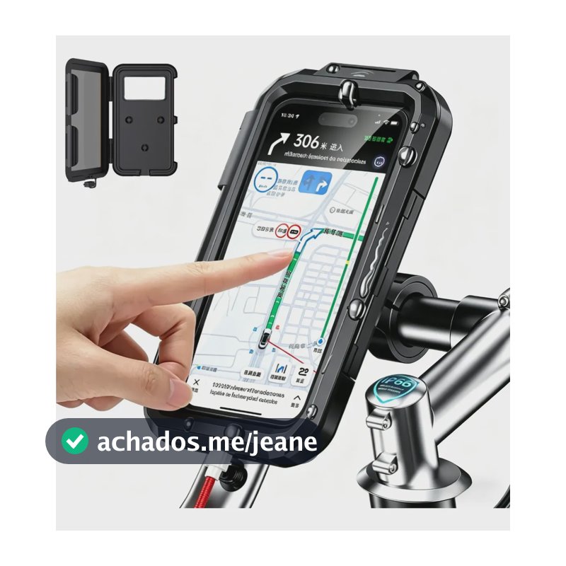 Suporte Celular Moto Bicicleta À Prova D'água Guidão Garra Preto