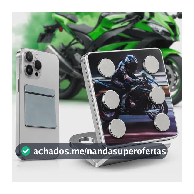 Suporte Celular Moto Magnetico Ima Extra Forte Motoboy Gps Prateado