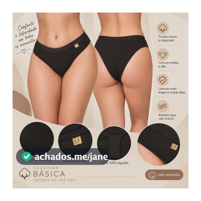 10 Calcinha De Algodão Lisa Cintura Alta Cós Em Elástico Kit