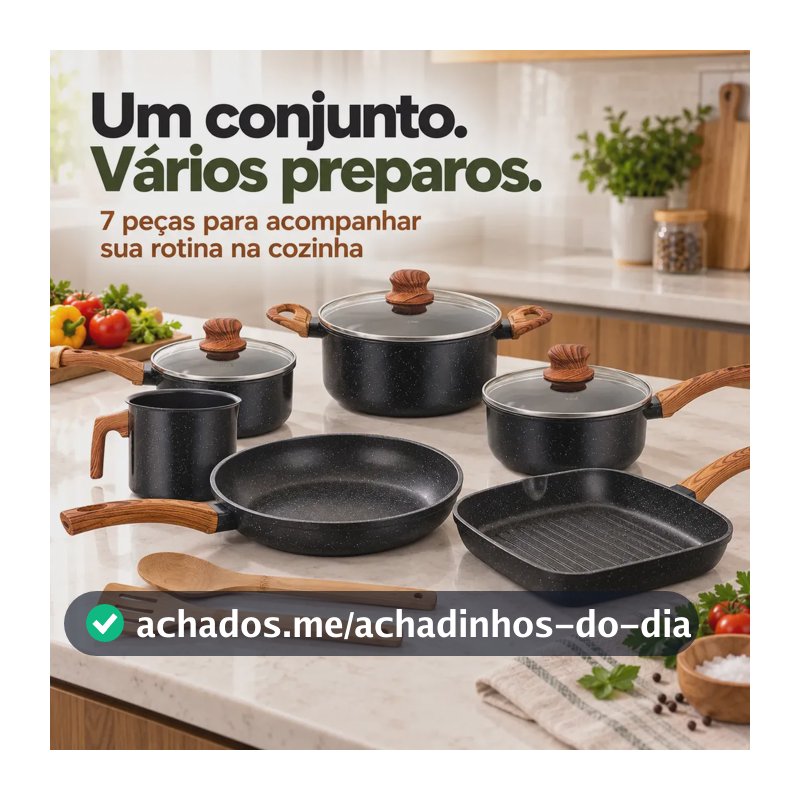Jogo De Panelas Cerâmica Inducao Triplo Conjunto de Panelas Antiaderente 7 peças Ecoglid