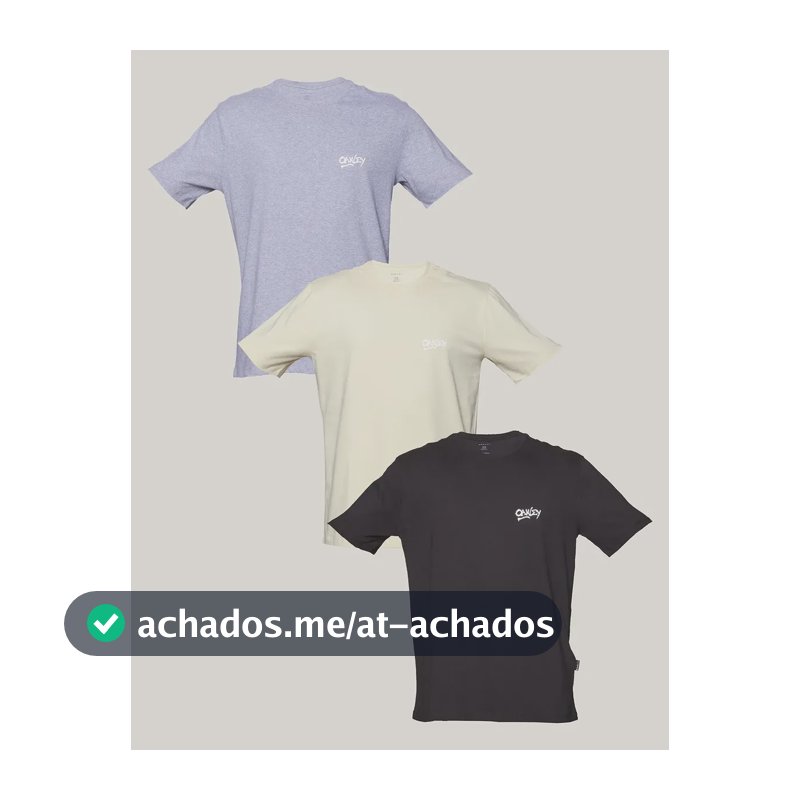 Kit 3 Camisetas Masculina Logo Grafitti Oakley. Misselaneous Logomarca G Liso