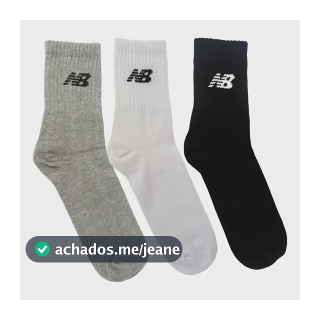 Kit 3 Meias New Balance Cano Longo 39 Ao 42 Unissex Conforto