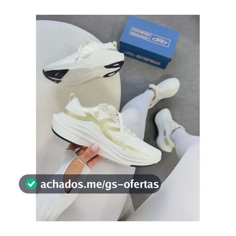Tênis Olympikus Corre Feminino Trail Running Envio Full Off White / Dourado 37 Br