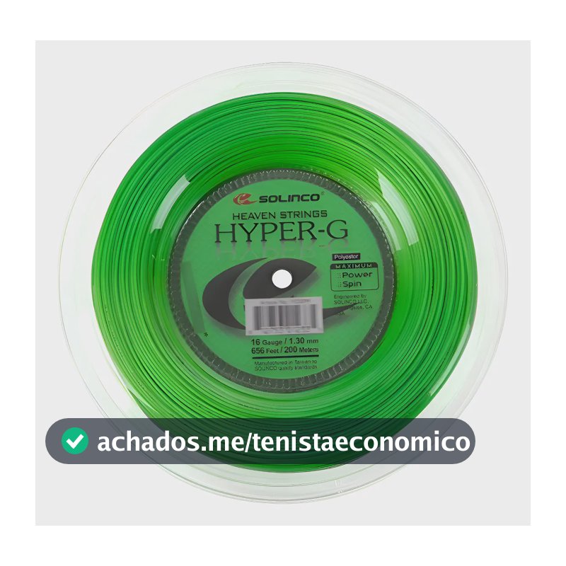Corda Solinco Hyper G 1.30mm Rolo 200m Verde Co-poliéster