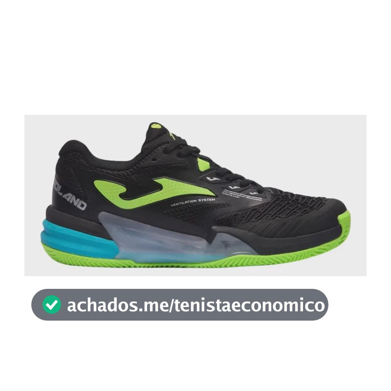 Tênis Joma Roland Saibro - Preto E Verde Preto. 40