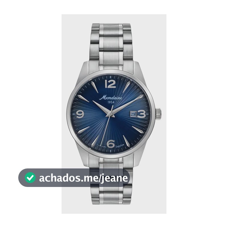 Relógio Mondaine Masculino Automático 32851g0mvna2 Prateado Prateado Azul