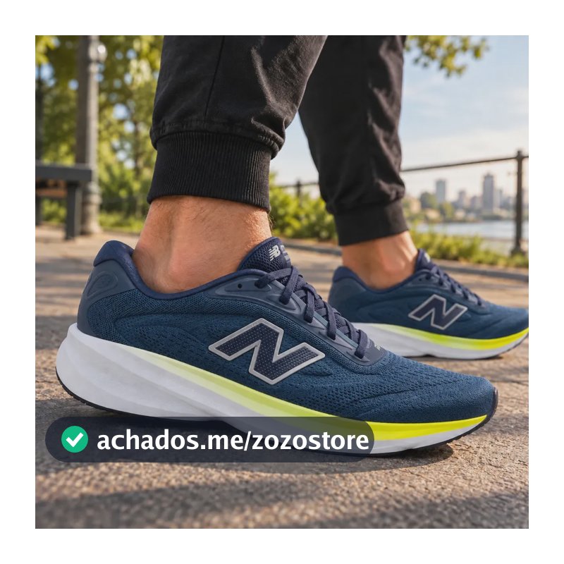 Tênis New Balance 680v9 Masculino Fresh Foam Corrida Treino Marinho/verde Claro Neon Liso 40