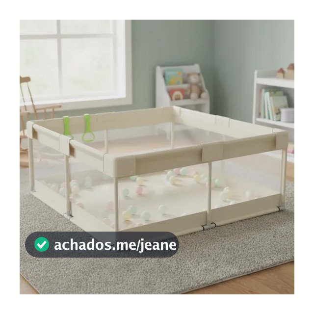 Cercadinho Bebê Grande Chiqueirinho Infantil Cercado 200x150 Bege