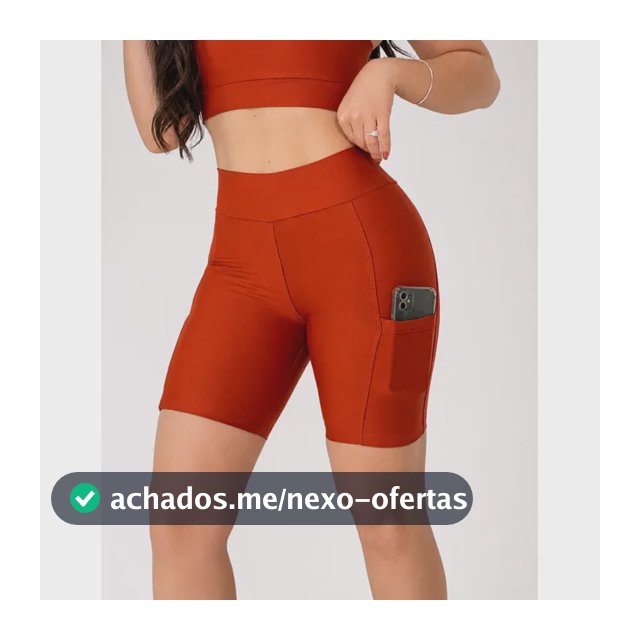 Short Feminino Fitness Suplex Com Bolso Cintura Alta Liso