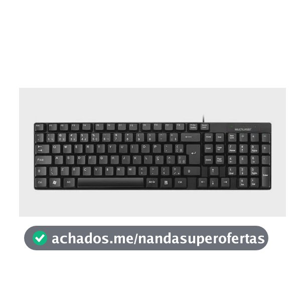 Teclado USB com Fio TC193 Notebook Computador Cabo 1,20m Resistente Compacto Slim Preto Multilaser