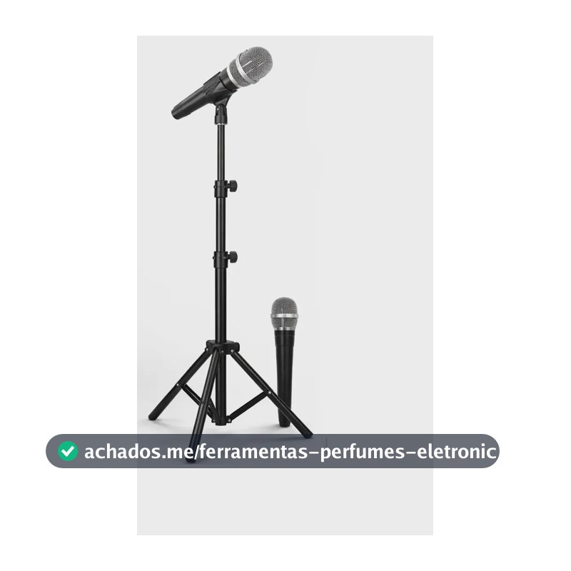Pedestal Tripé Profissional para Microfone Universal: Reforçado, Ajustável a 2,10m e em Metal