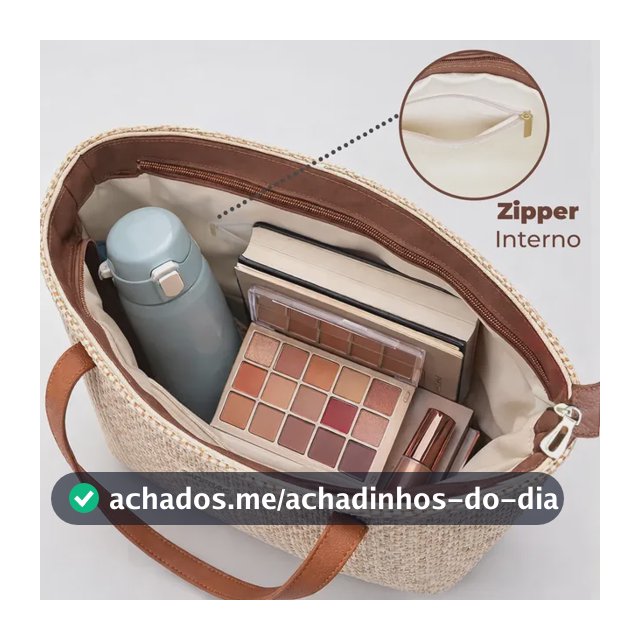 Bolsa Feminina Sacola De Praia Palha