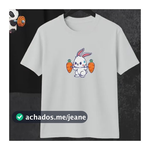 Kit 2 Camisa Unissex Camiseta Fitnes Panda Coelho Premium