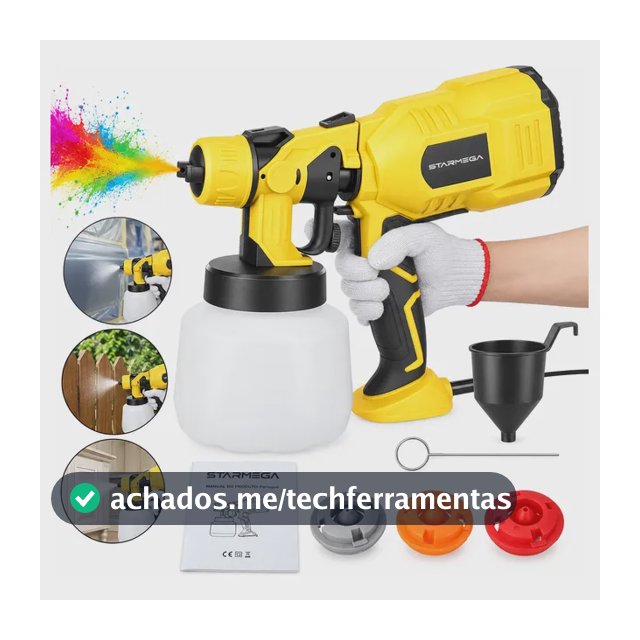 Pistola De Pintura Elétrica 550w Pulverizadora 1200ml 4 Bico