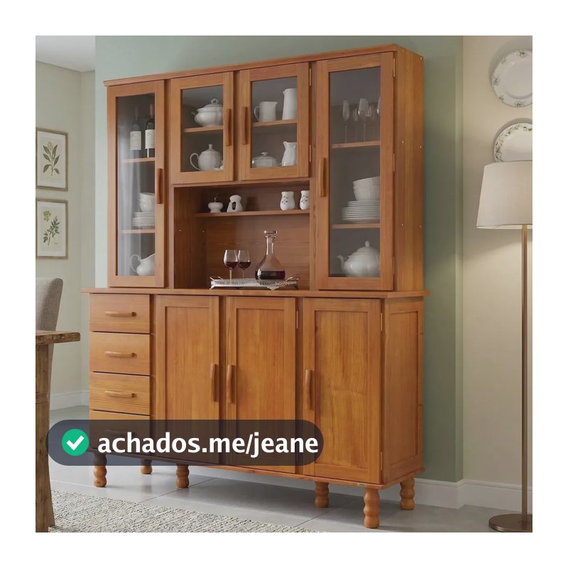 Armário Casual Para Cozinha 7 Portas 4 Gavetas Casual Cedro Acetinado