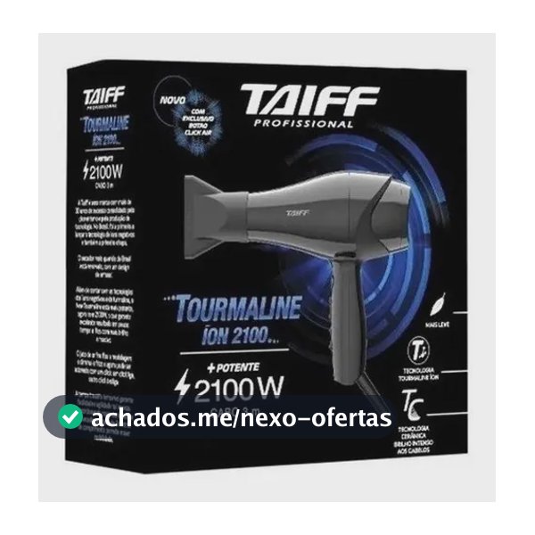 Secador Taiff Tourmaline Íon 2100W – Alta Performance Preto