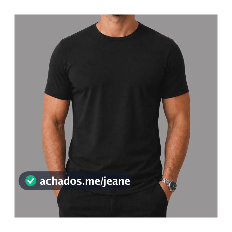 Camiseta Basica Masculina Algodão Lisa Malha Peruana Premium Preto G