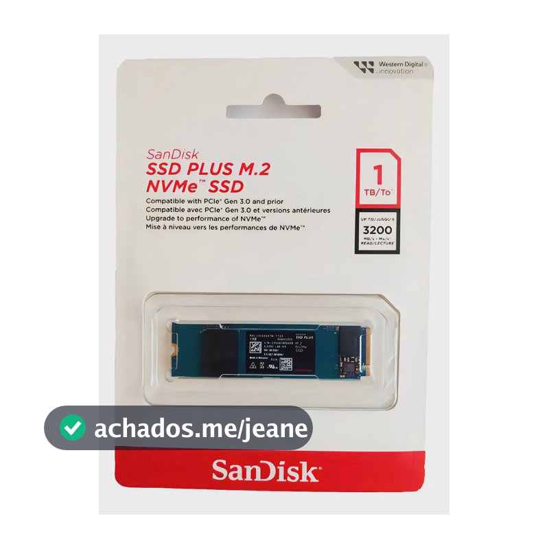 Ssd M.2 1tb Sandisk Plus Nvme 2280 Azul-marinho