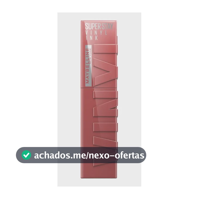 Batom Líquido, Longa Duração, Acabamento Vinil Espelhado e Efeito Gloss, Brilho Instantâneo, Conforto para os Lábios, Fórmula Vegana, Cor Cheeky, SuperStay Vinyl Ink Maybelline NY 4,2ml